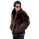 Men's Solid Casual / Plus Sizes Coat,Faux Fur Long Sleeve-Black / Brown / White  