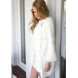 Women's Solid White Coat , Simple / Street chic Long Sleeve Faux Fur / Polyester  