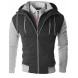 Men's Solid Casual Coat,Cotton / Polyester Long Sleeve-Black / Gray  