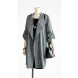 Women's Plus Size Trench Coat,Solid Asymmetrical Long Sleeve Fall Gray Cotton Opaque  