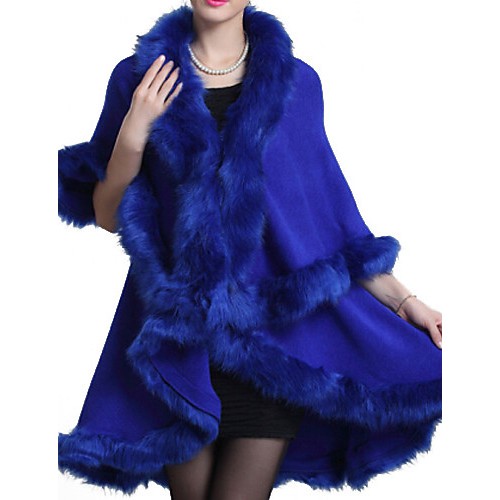 Women Fox Fur Shawl & Wrap , Without Lining  