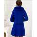Women's Plus Size Coat,Solid Shirt Collar Long Sleeve Winter Blue / Black Wool / Others Thick  