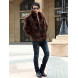 Men's Solid Casual / Plus Sizes Coat,Faux Fur Long Sleeve-Black / Brown / White  