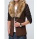 Men's Color Block Casual Blazer / Coat,Cotton Blend Long Sleeve-Brown / Gray  