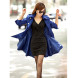 Women's Solid Blue / Red / Black / Orange / Beige Trench Coat , Plus Sizes Long Sleeve Cotton / Polyester / Nylon COAT2  