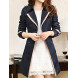 Women's Solid Black / Beige Trench Coat , Casual / Plus Sizes Long Sleeve Cotton / Polyester / Nylon COAT8  