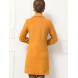 Women's Coat,Solid / Patchwork Peaked Lapel Long Sleeve Winter Blue / Black / Yellow Wool / Others Thick  