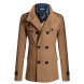 Men's Solid Casual / Work Trench coat,Polyester Long Sleeve-Black / Blue / Brown / Gray / Tan  