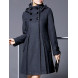 Women's Coat,Solid Long Sleeve Winter Blue / Pink / Black / Gray Wool / Cotton / Others Thick  