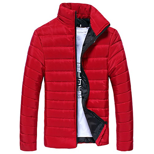 Men's Regular Padded Coat , Cotton / Acrylic / Polyester Pure Long Sleeve XKS12A08  