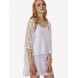Women's Beach Street chic Summer Shirt,Solid Cowl Long Sleeve White Polyester Translucent  